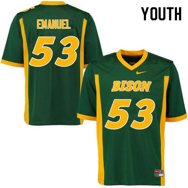 Youth #53 Kyle Emanuel North Dakota State Bison College Football Jerseys Sale-Green - Click Image to Close